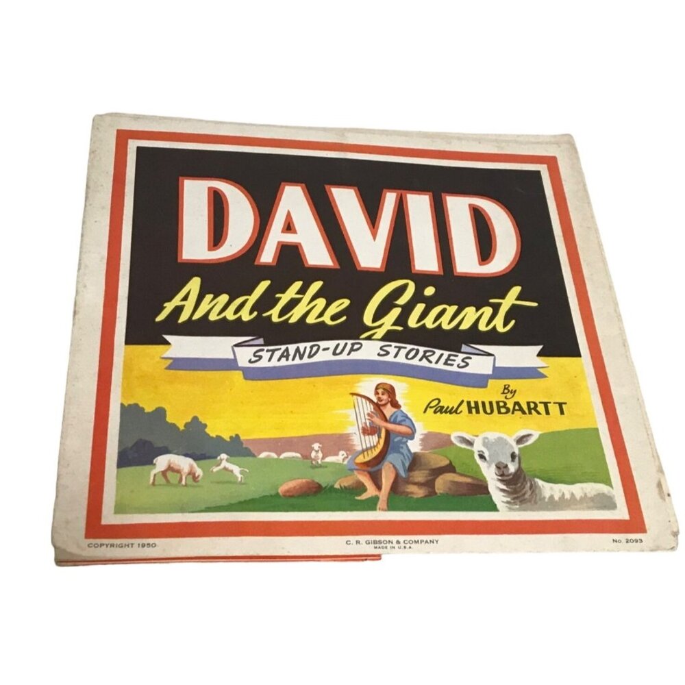 Vtg David & The Giant Goliath Stand Up Classic Story Book By P Hubbart Religious